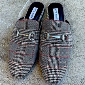 Steve Madden Gray Plaid Mules 9 size